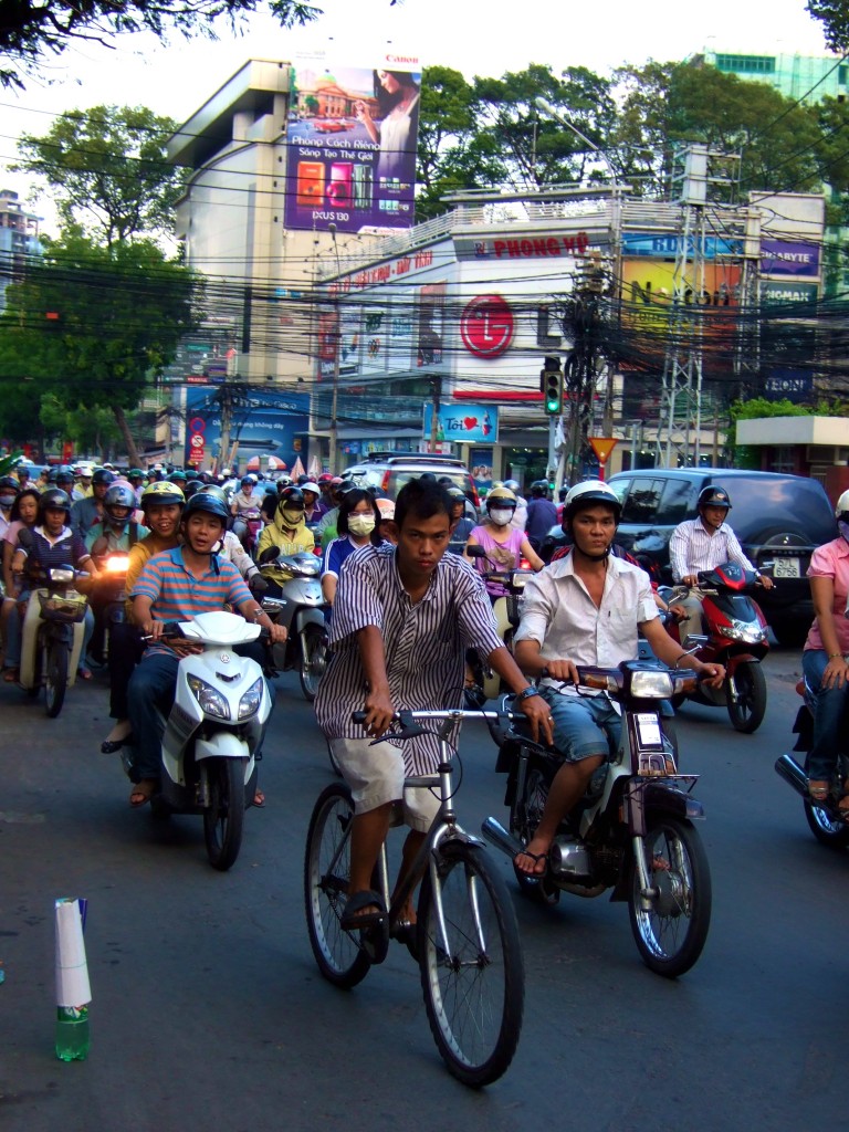 Streets of Saigon 2010: Getting myself psyched up to meet this traffic again.   