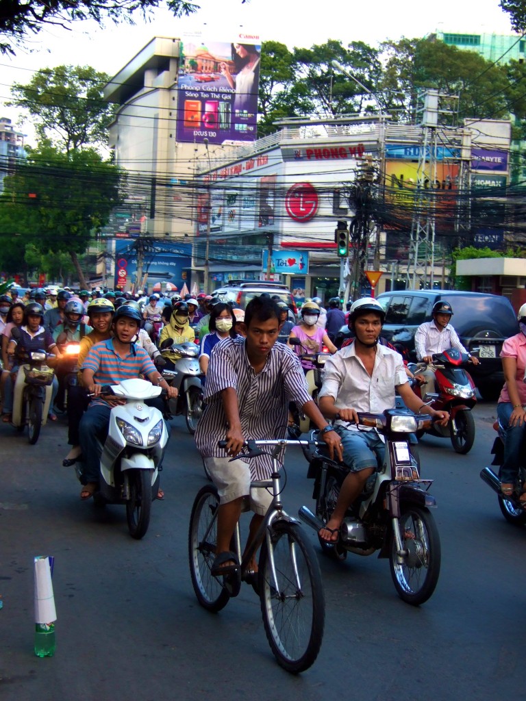 Streets of Saigon 2010: Getting myself psyched up to meet this traffic again.