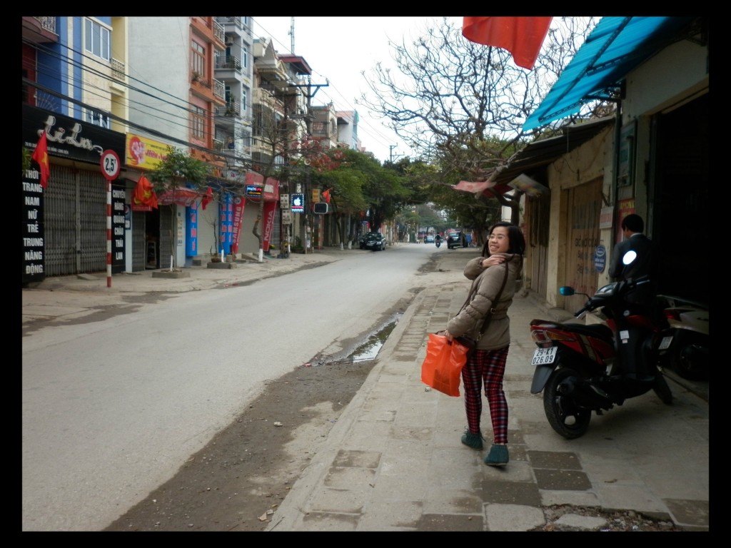 June on the empty streets in Hanoi on Tet. A rare, magical sight.